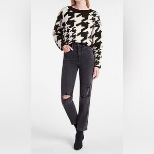 Express Cozy Houndstooth Dolman Sleeve Sweater